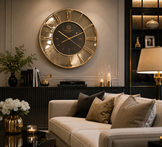 Gold Roman Numeral Wall Clock