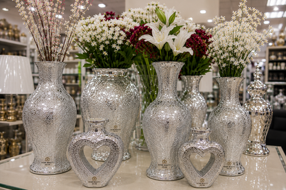 Silver Mosaic Glass Vase