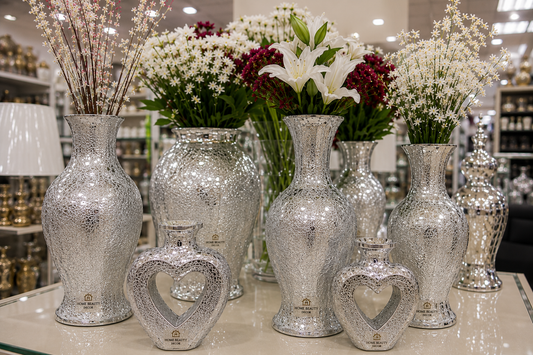 Silver Mosaic Glass Vase