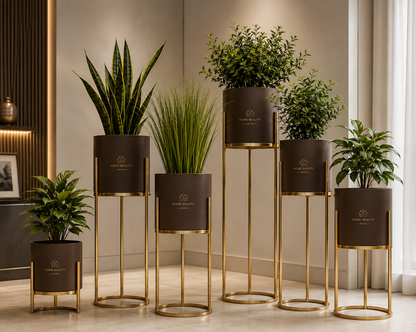Planter with Gold Stand