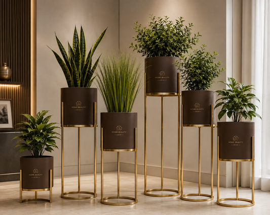 Planter with Gold Stand