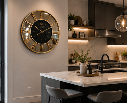 Gold Roman Numeral Wall Clock