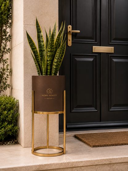 Planter with Gold Stand
