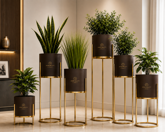 Planter with Gold Stand
